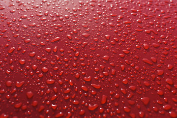 rain drops on a red background