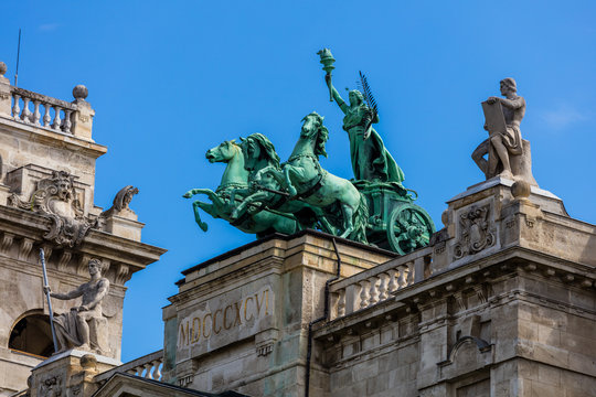 Statue in Budapest - Pferdewagen