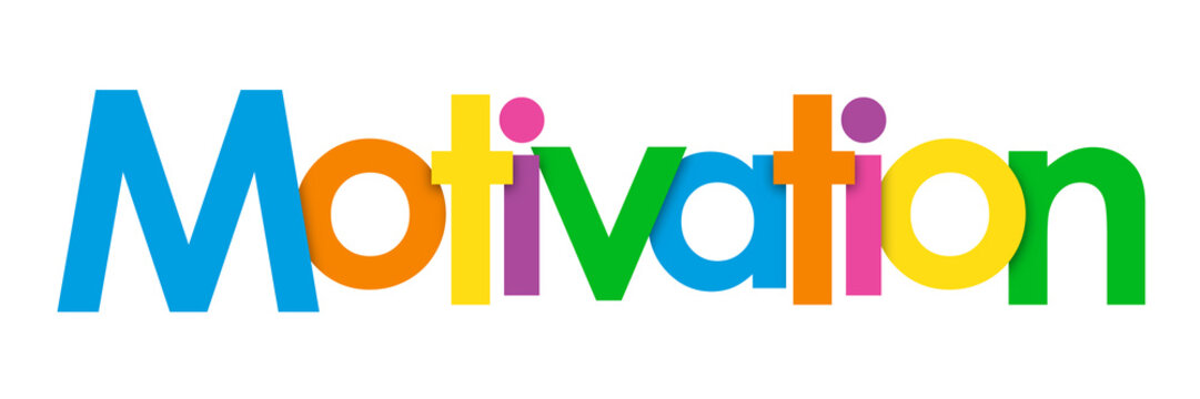 "MOTIVATION" multicoloured letters vector icon