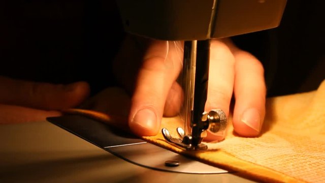 electric sewing machine at work
