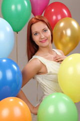 Portrait girl with balloons