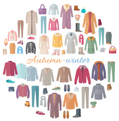 Autumn-Winter Clothes Collection Illustration