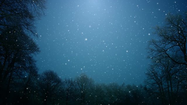 Winter night background loop