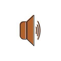 Flat line speaker icon. Vector.