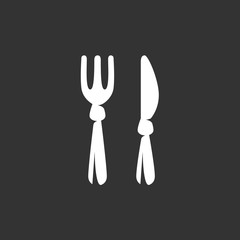 Fork and knife Icon. Vector logo