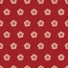 紅梅の和風模様