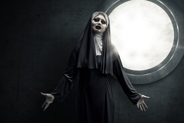 Fototapeta na wymiar Scary Devil Nun