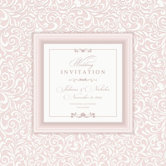 Wedding Invitation cards in an vintage-style pink.