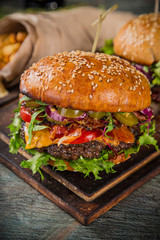 Close-up of home made burgers