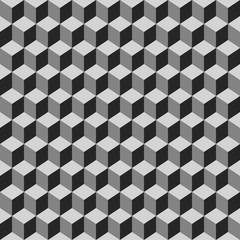 Seamless pattern of gray cubes