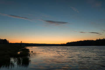 Obraz premium lake sunset sky clouds