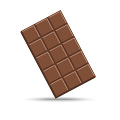 Chocolate bar isolated on white, vector illustration