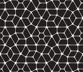 Vector Seamless Black and White Rounded Lace Pattern
