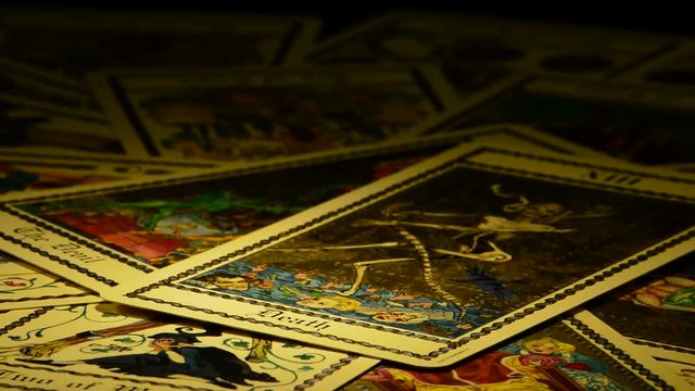 Death and Devil on tarot card