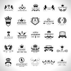 Apartment Logo Set - Isolated On A White Background - Vector Illustration, Graphic Design. For Web,Websites,Print,Presentation Templates,Mobile Applications And Promotional Materials