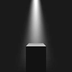 Pedestal with light source, vector illustration.