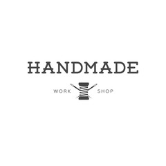 Handmade workshop logo vintage vector