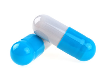 Pills capsules isolated on white background