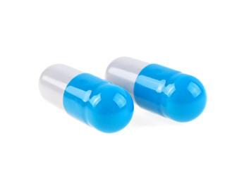 Pills capsules isolated on white background