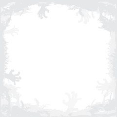 Halloween white background , zombie hand , with copy-space