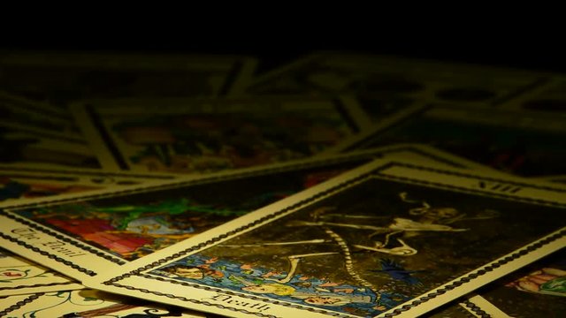 Death and devil in tarot card