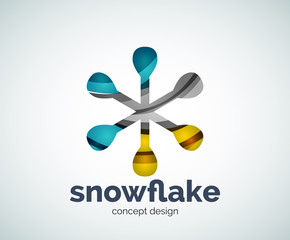 Vector Christmas snowflake logo template