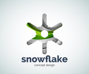 Vector Christmas snowflake logo template