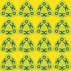 Vector seamless pattern with triangles. Colorful texture from brush strokes