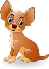 Cartoon young dog sitting