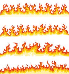 Collection of cartoon flames