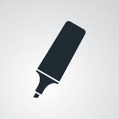 Icono plano marcador fluorescente fondo degradado