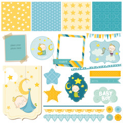 Baby Boy Sleeping Theme  - for Party, Scrapbook or Design Elements