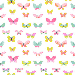 Colorful Seamless Background with Butterflies - for Scrapbooking