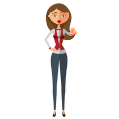 Business girl motivation flat cartoon illustration. isolated on a white background