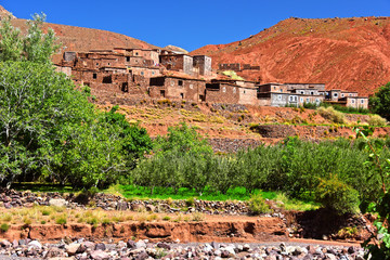 Berber rural architecture of Atlas Mountains region in Morocco