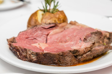 Prime Rib with Rosemary in Potato