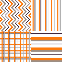 Set of geometric abstract seamless pattern. Collection of wrapping paper. Scrapbook paper. Vector illustration. Background