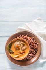 Thai panang curry with red rice