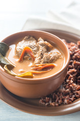 Thai panang curry with red rice