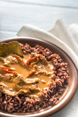Thai panang curry with red rice