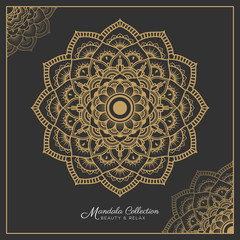 mandala decorative ornament design for coloring page, greeting card, invitation, tattoo, yoga and spa symbol. Vector illustration