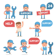 50+ Poses of Characters with Help and Support Symbols