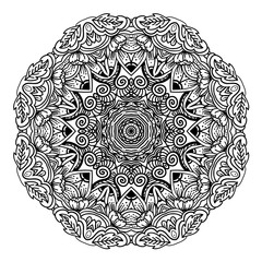Mandala design. hand drawn beautiful ornament. Coloring page for children and adult. relax painting. vector Illustration.