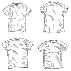 T-shirt sketch vector illustration. Small set