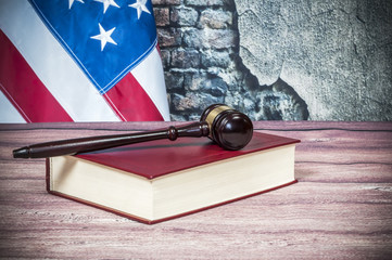 Gavel and USA flag