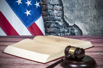 Gavel and USA flag