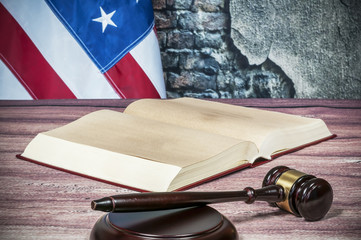 Gavel and USA flag