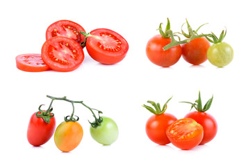 fresh tomatoes isolated on white background