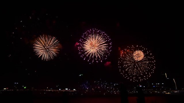 Seoul Fireworks,Colorful fireworks in Seoul ,South Korea