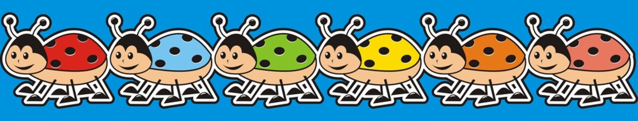 ladybird, blue background, hem, vector icon